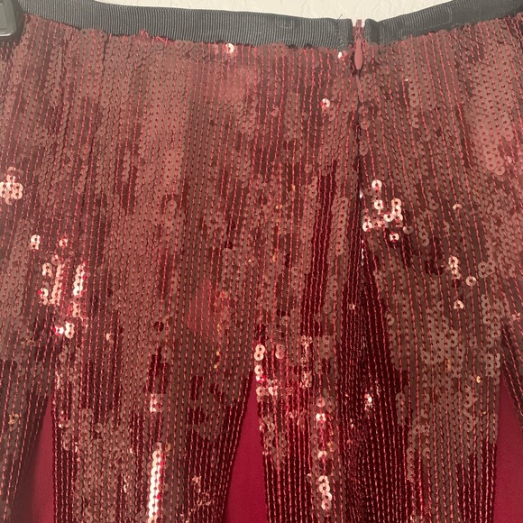 Zara Burgundy Midi Flare Sequin Skirt! So cute fancy or with a t shirt. - Picture 6 of 9